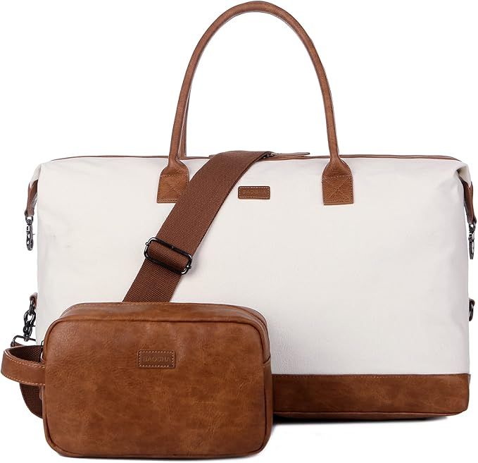 Amazon.com | Women Canvas Travel Sport Duffel Bag Weekender Bag Carry on Overnight Bag Large Hosp... | Amazon (US)