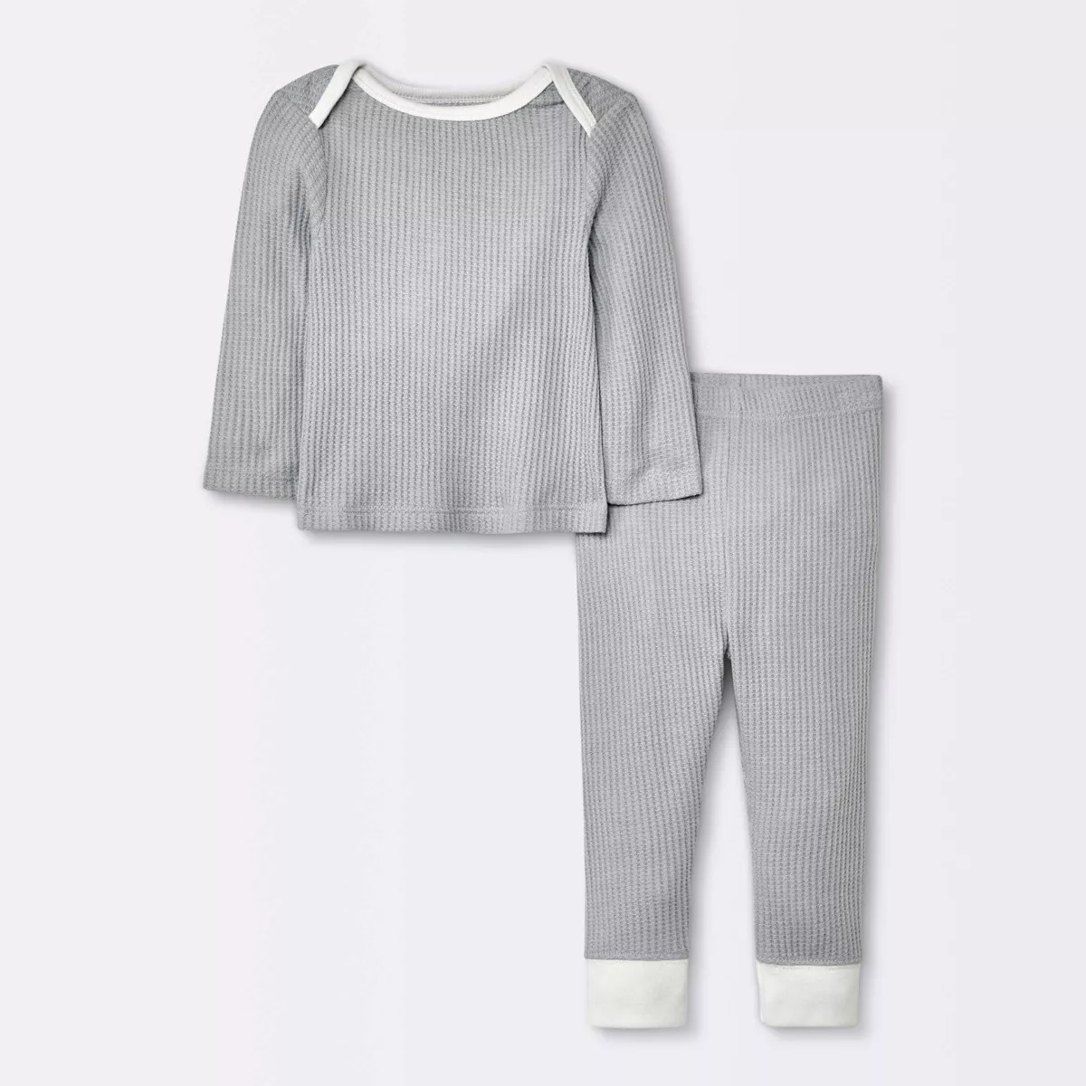 Baby 2pc Waffle Top & Bottom Set - Cloud Island™ Gray | Target