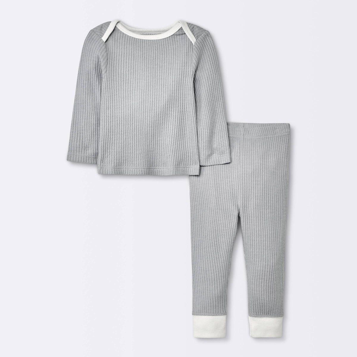 Baby 2pc Waffle Top & Bottom Set - Cloud Island™ Gray | Target