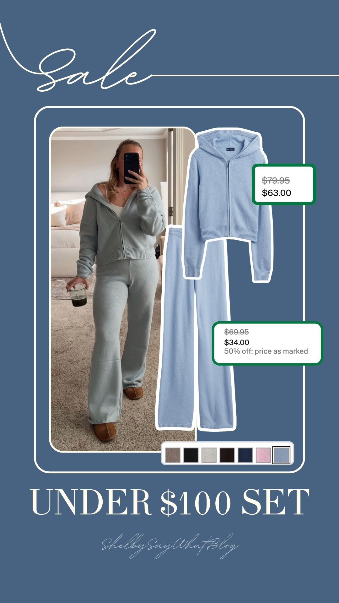 ‼️SALE ALERT: My favorite cashsoft cozy set is on sale for under $100! I literally own it in 3 colors. Wearing a size large 🩵 It's the perfect winter outfit! 

Size 10 | M/L | 5'3" 

 #LTKootd #LTKSaleAlert #LTKMidsize