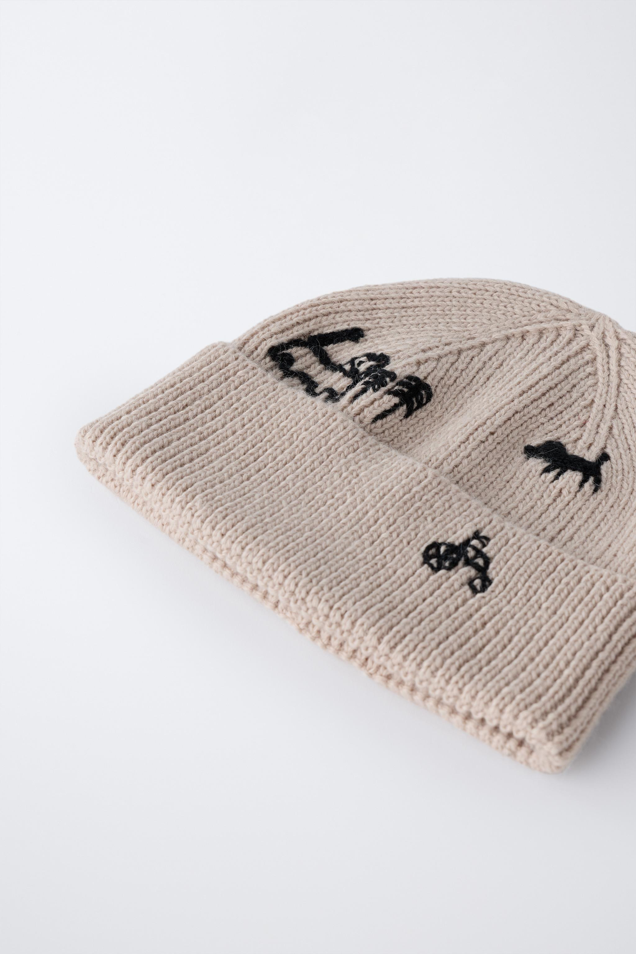 EMBROIDERED KNIT HAT | Zara US