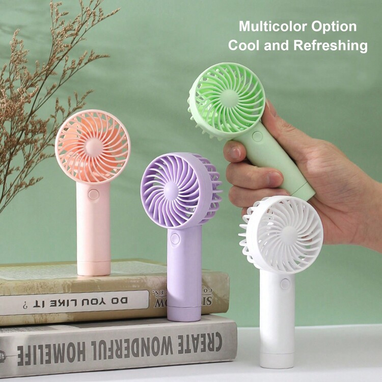 Portable Handheld Fan, 3 Speed Mini USB Fan, 500mAh Rechargeable Battery Fan, Beach Accessories, ... | SHEIN