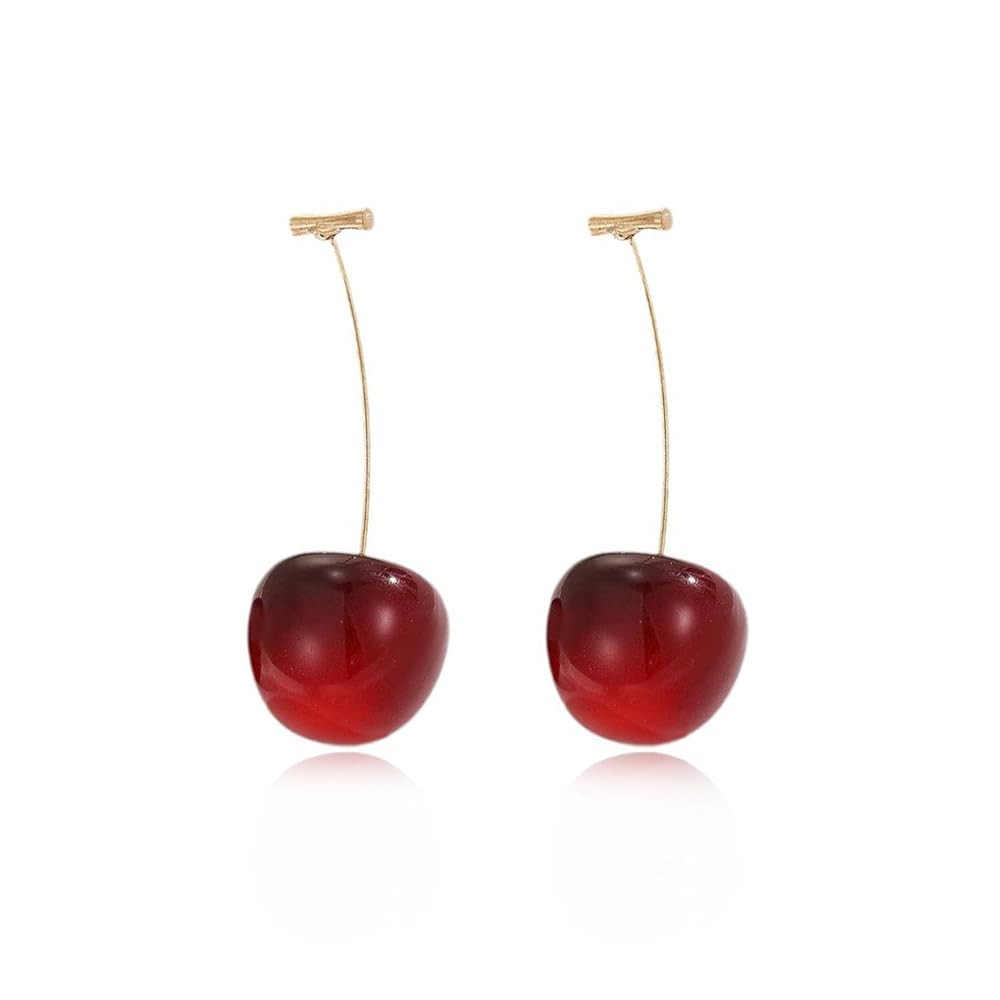 Cherry Earrings for Women Fun Fruit Drop Dangle Earrings Cute 3D Red Cherry Jewelry Unique Fruit ... | Amazon (US)