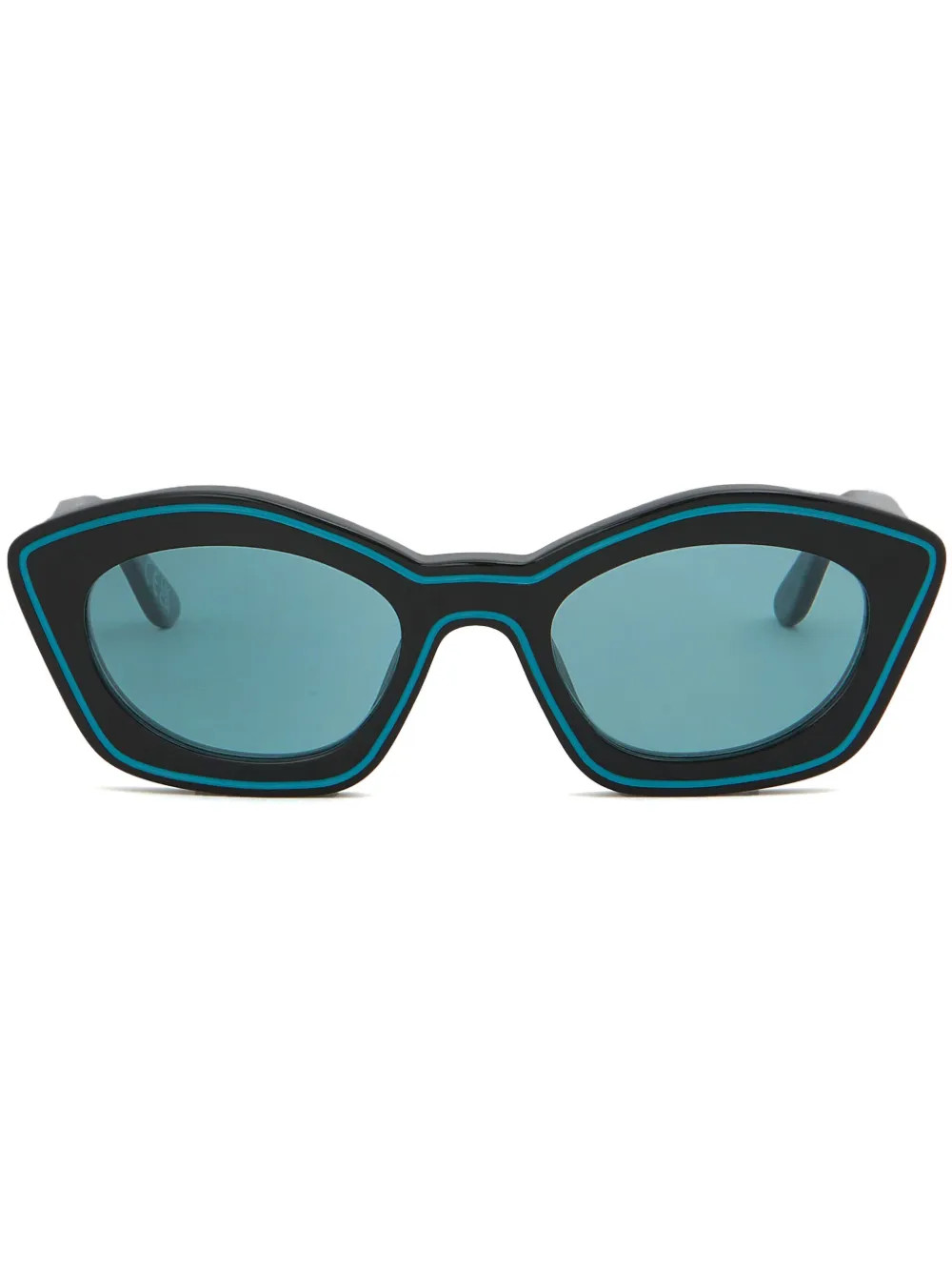 Marni logo-print oval-frame Sunglasses  | Black | FARFETCH | Farfetch Global