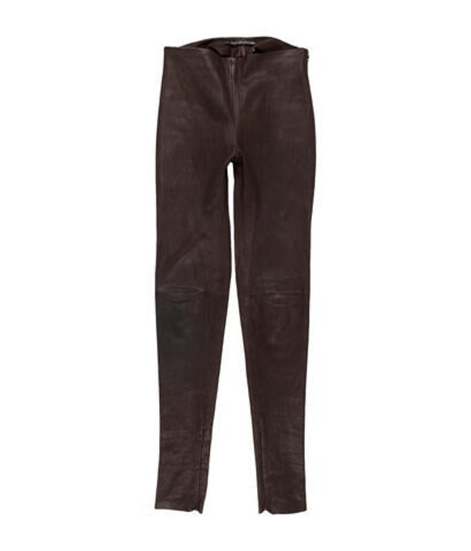 Balenciaga Mid-Rise Leather Pants Brown Balenciaga Mid-Rise Leather Pants | The RealReal