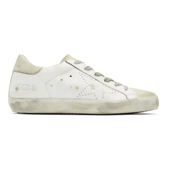 Golden Goose - White & Grey Perforated Skate Superstar Sneakers | SSENSE 