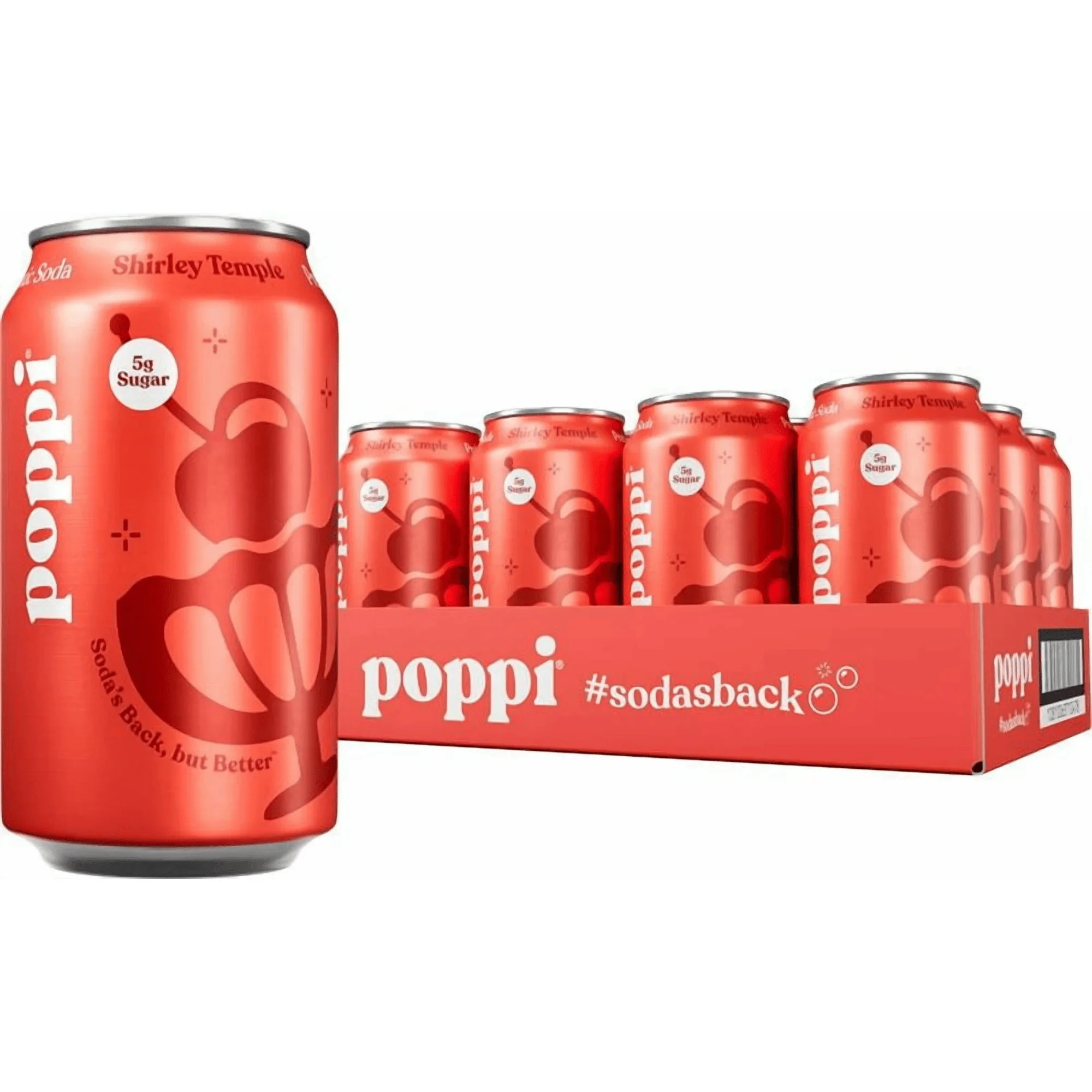 Poppi Shirley Temple Prebiotic Soda, 12 oz, 12 pack cans | Walmart (US)
