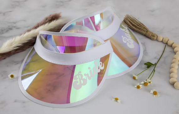 Bachelorette Holographic Visors Bride Bachelorette Party Sun Visors Retro Beach Lake Gifts Pool P... | Etsy (US)