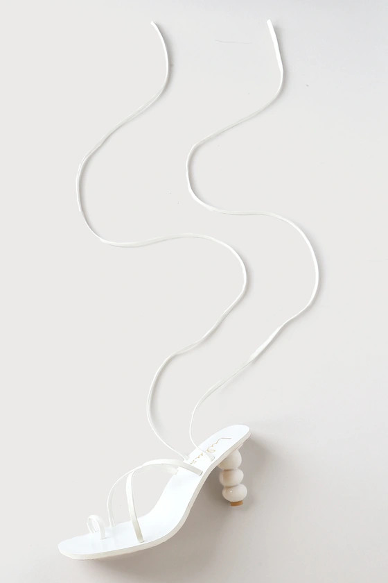 Hildain White Patent Lace-Up High Heel Sandals | Lulus (US)