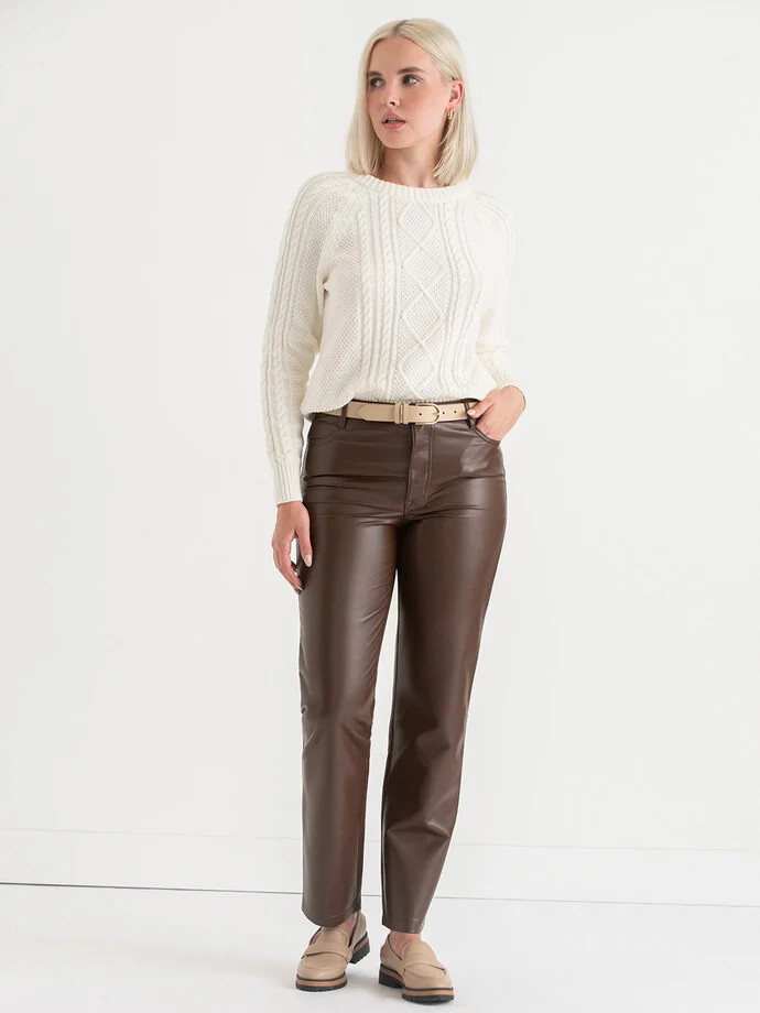 Straight-Leg Faux-Leather Pant | Rickis | Ricki's