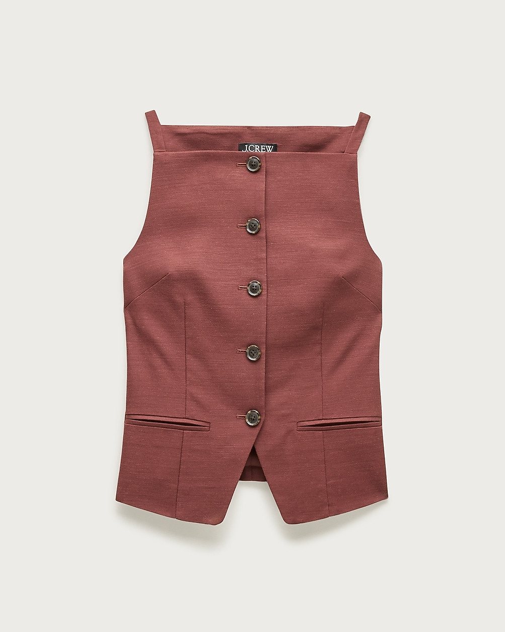 Button-up cutaway tank top in Gramercy linen blend | J. Crew US