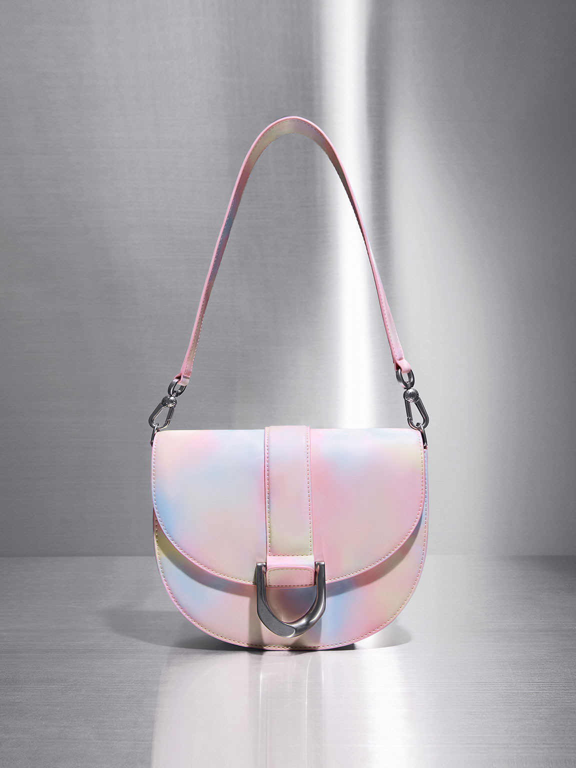 Multicoloured Gabine Swirl-Print Saddle Bag | CHARLES &amp; KEITH | Charles & Keith US