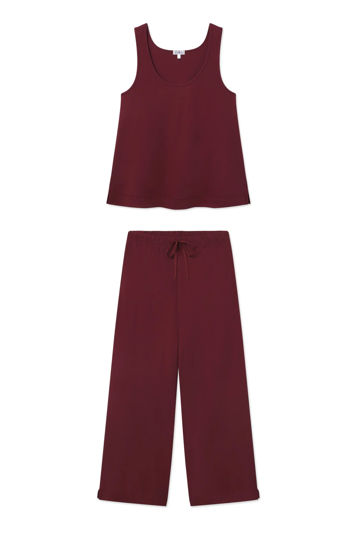 Pointelle Pajama Pants Set in Burgundy | Lake Pajamas