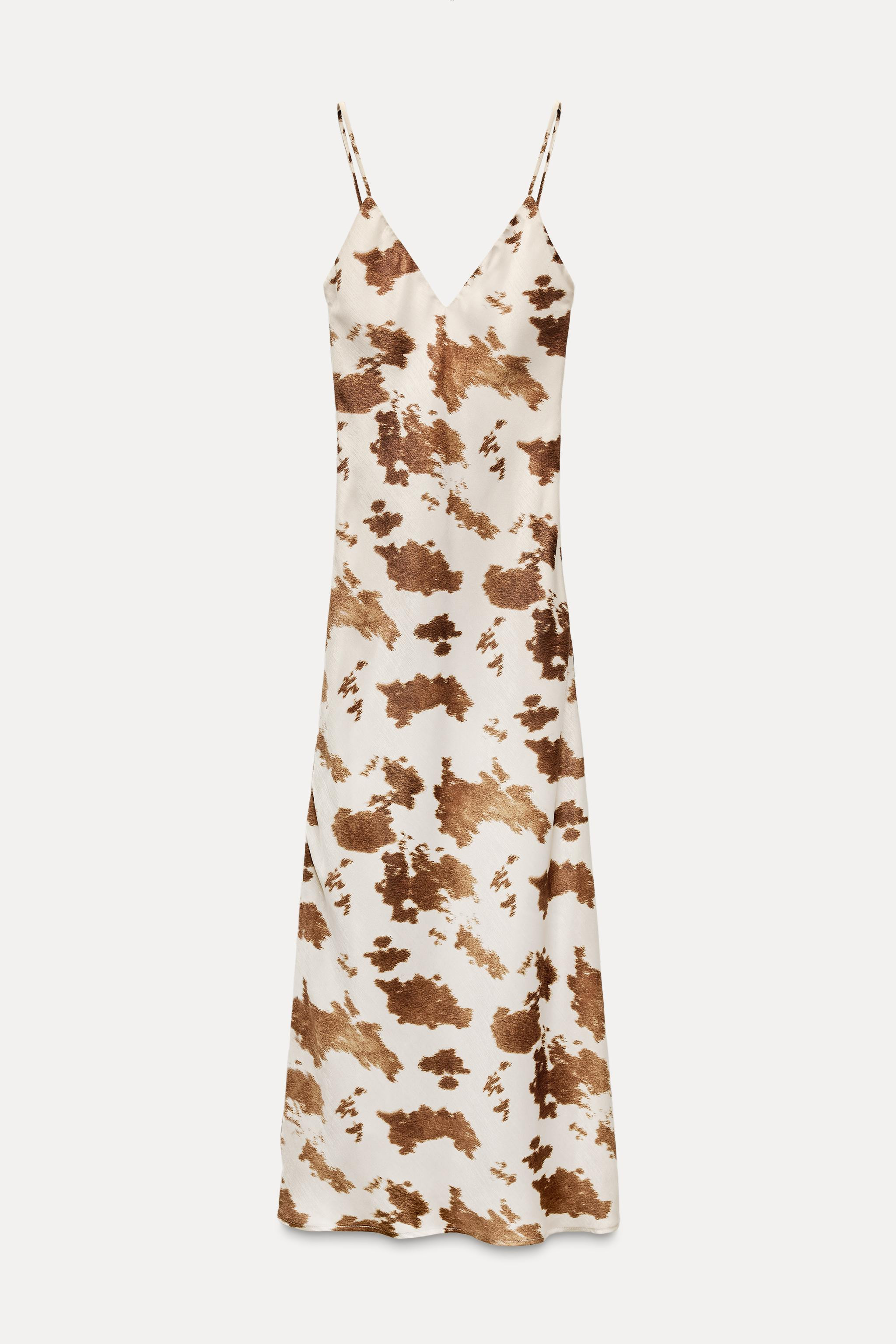 PRINTED SATIN MIDI DRESS | Zara US