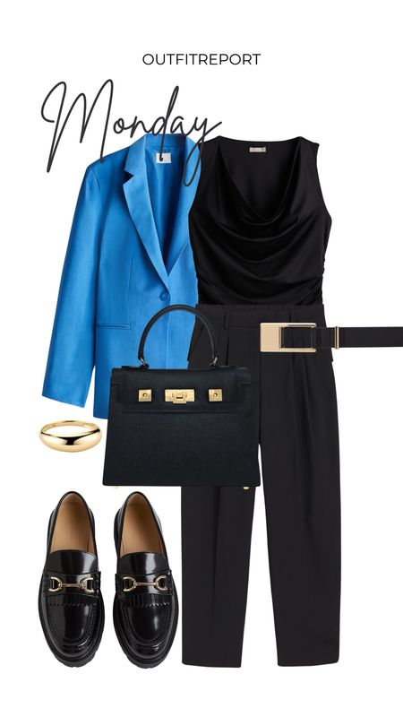 Office outfit blazer black top black trousers loafers 

#LTKitbag #LTKshoecrush #LTKstyletip