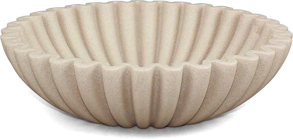 Ruffle Decorative Bowl, Large Fruit Bowl for Kitchen Counter, Stylish Key Bowl for Entry Table, H... | Amazon (US)