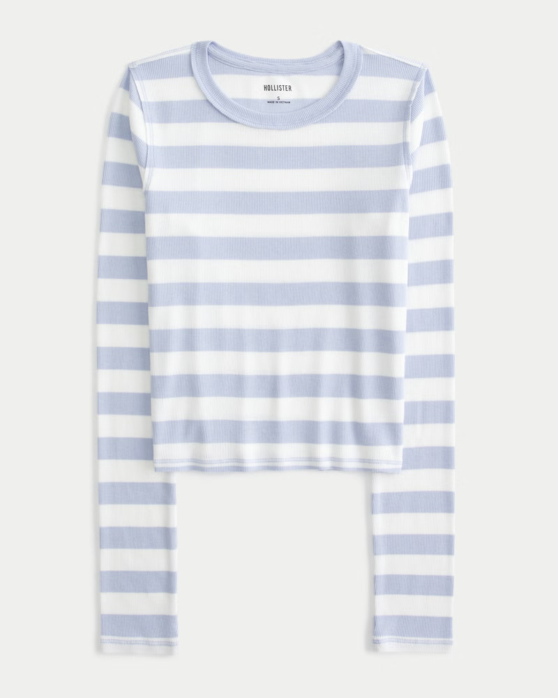 Ribbed Long-Sleeve Crew Top | Hollister (US)