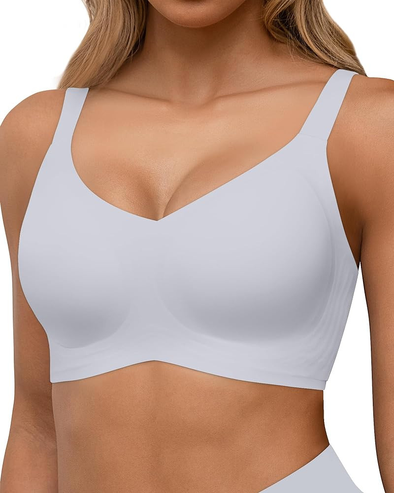 HORISUN Seamless Bras Full Coverage Wireless Push Up Bra for Women No Underwire Comfort V Neck Br... | Amazon (US)