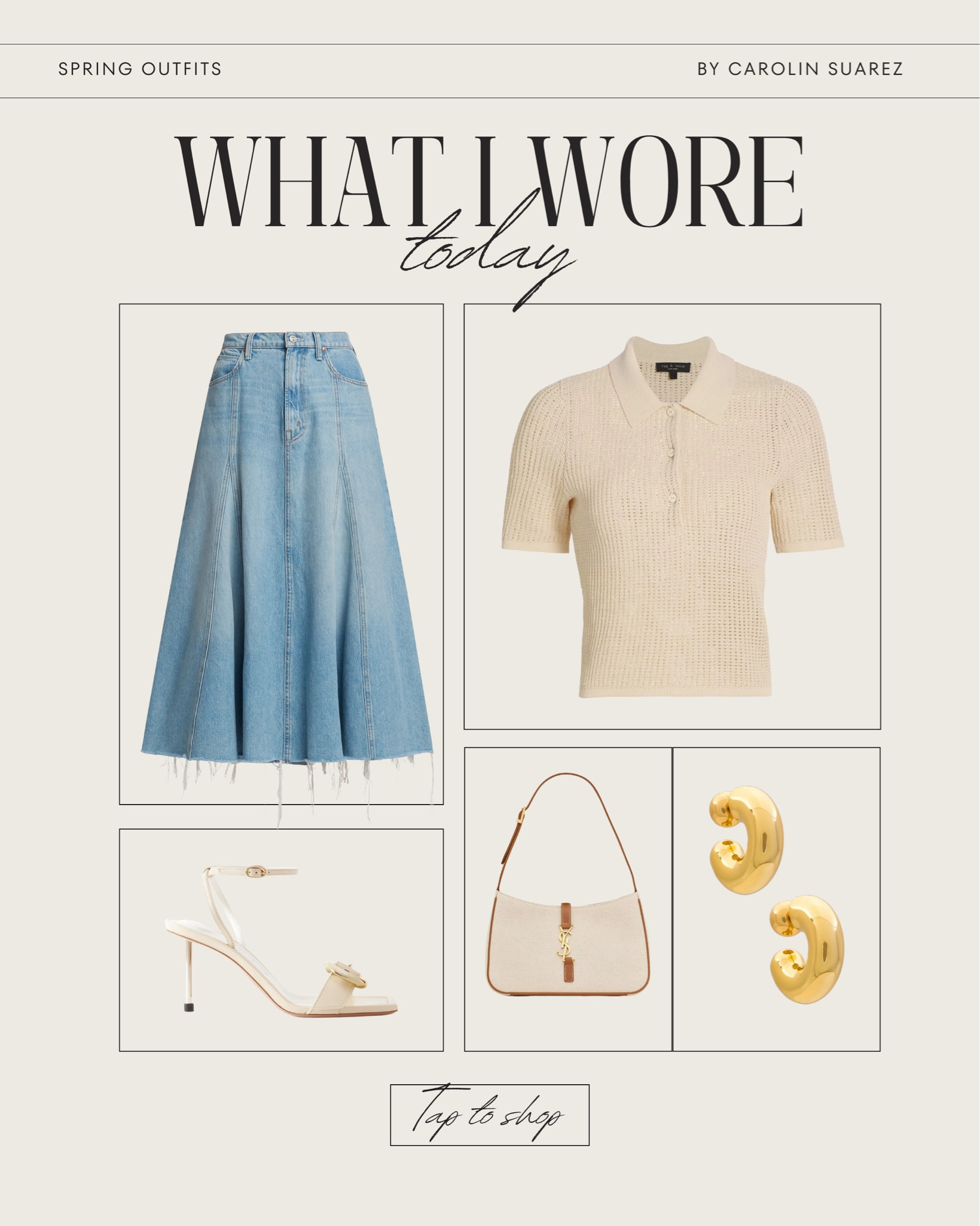 What I Wore Today: a fun and bold denim skirt with a timeless polo for a chic and elevated yet casual look  

#LTKstyletip #LTKSeasonal #LTKover40