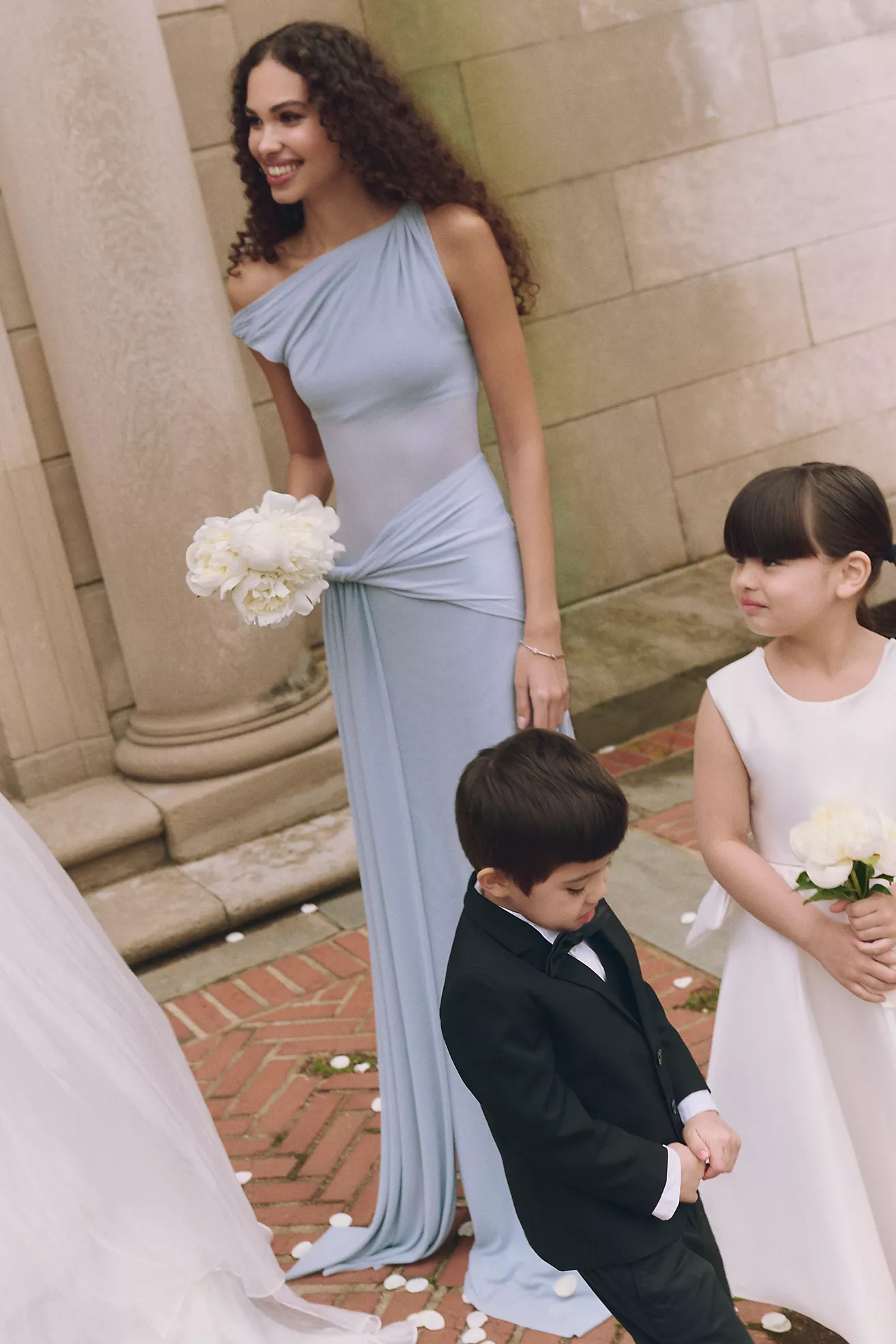 MISHA Sisal One-Shoulder Twist Mesh Maxi Dress | Anthropologie (US)