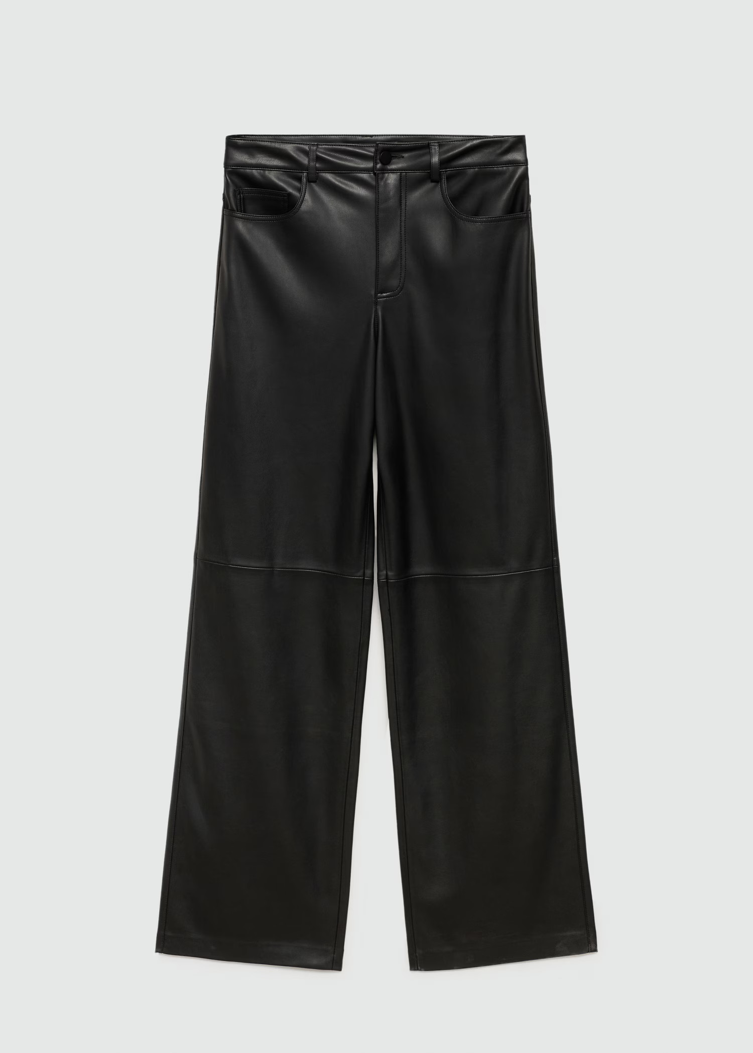 Mid-rise leather effect trousers - Women | MANGO USA | Mango (US/MX/AU)