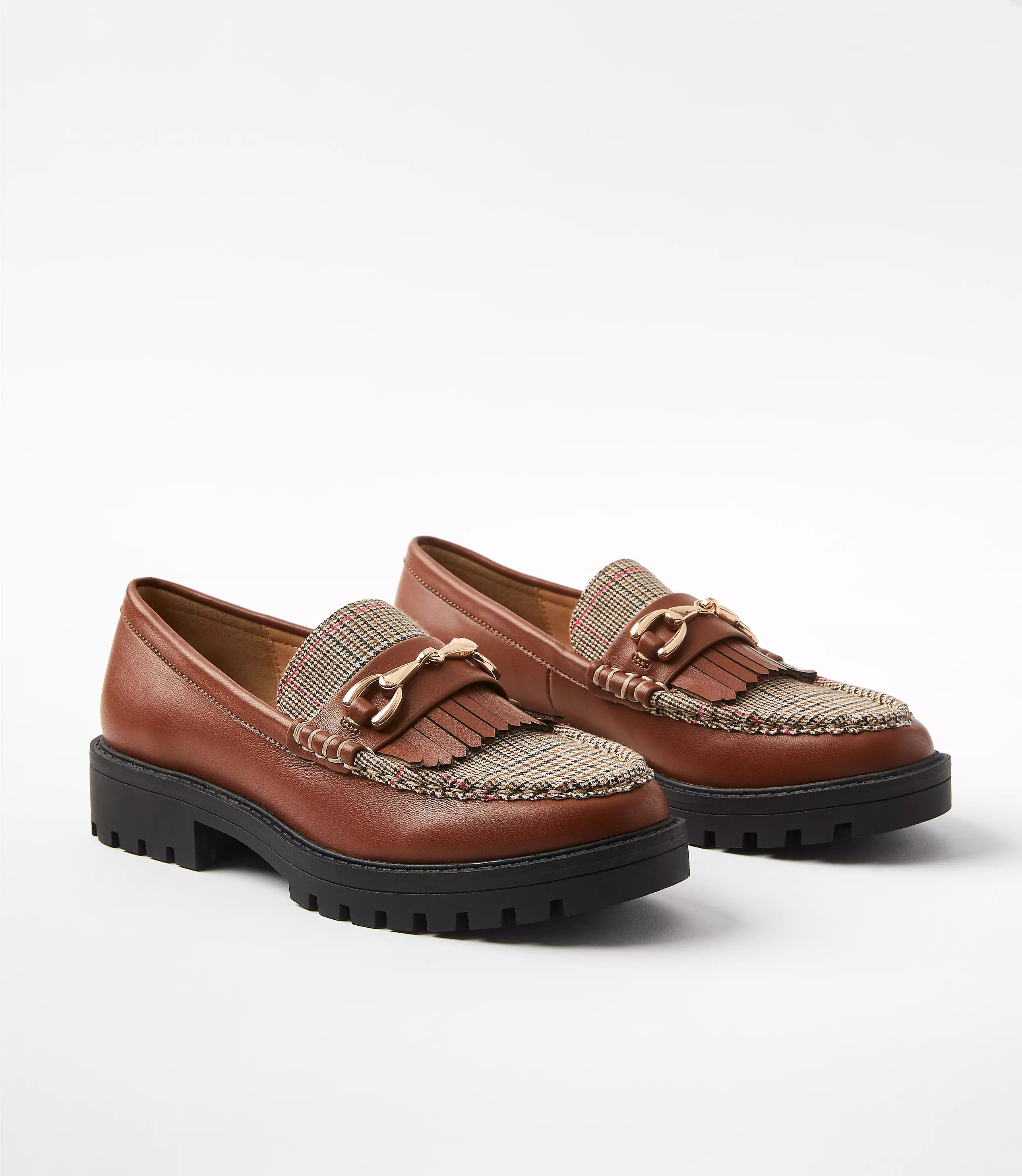 Plaid Lug Loafers | LOFT