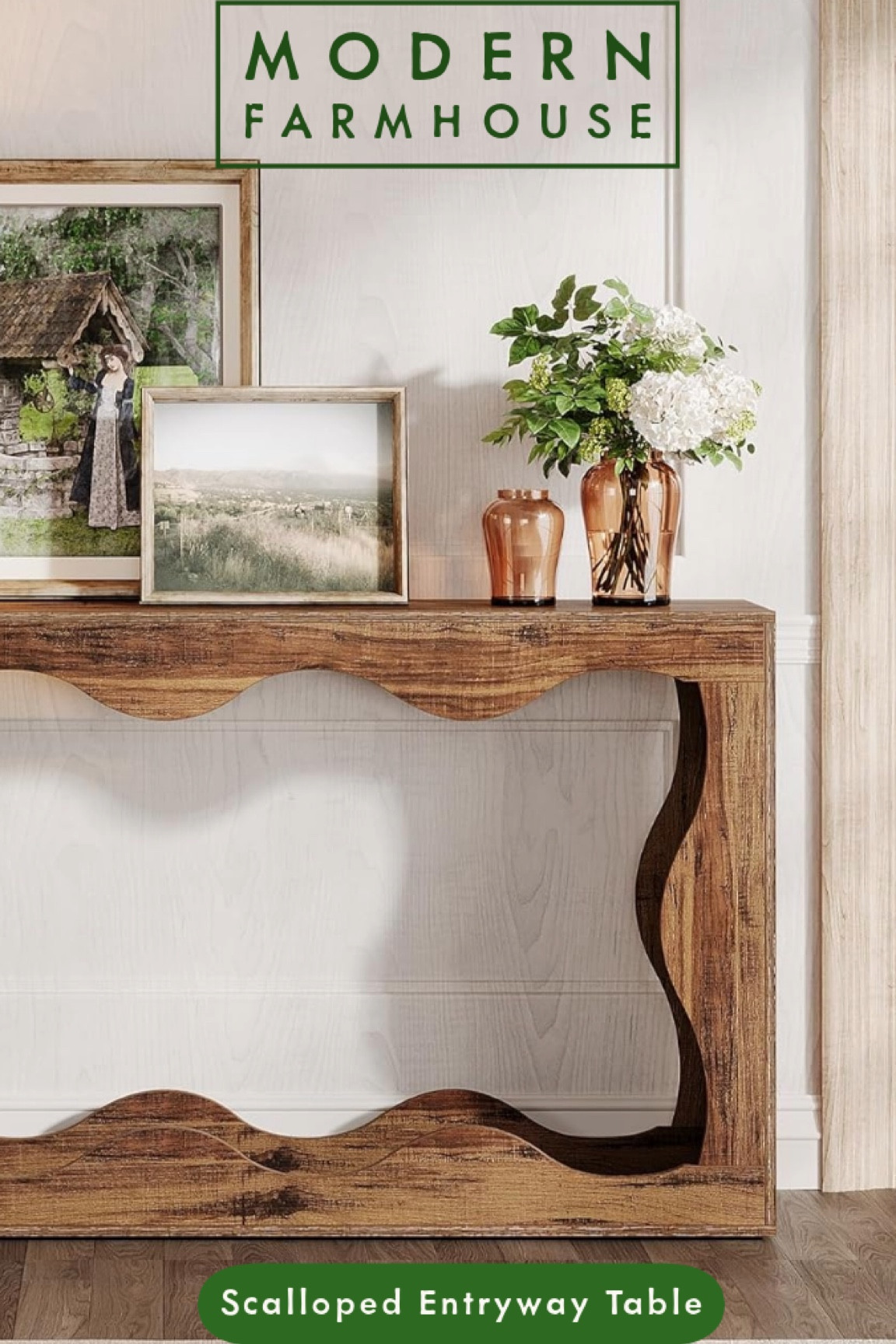Modern Farmhouse Scalloped Entryway Table
Tribesigns Farmhouse Console Table is known for its classic farmhouse style, and its simple yet functional design makes it the perfect decorative piece for any home.
Grab Yours Here: https://amzn.to/4fe5wcZ

#consoletable #entryway #EntrywayTable #modernfarmhousestyle #CommissionsEarned

#LTKStyleTip #LTKHome