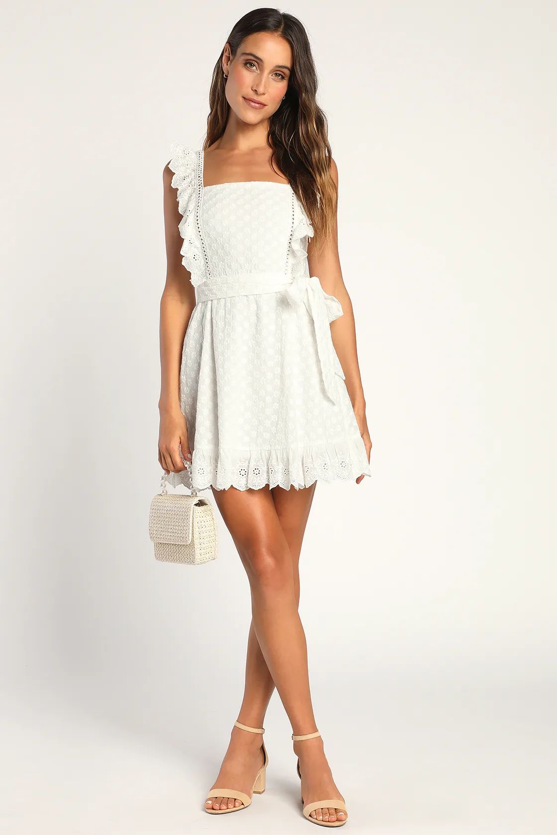Your Favorite Girl White Eyelet Lace Ruffled Mini Dress | Lulus (US)