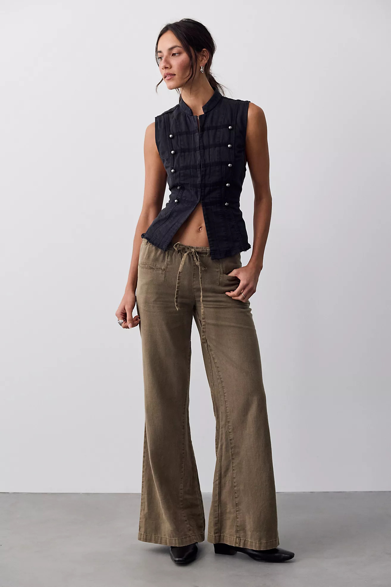 Break The Ice Linen Slouch Flare Pants | Free People (Global - UK&FR Excluded)