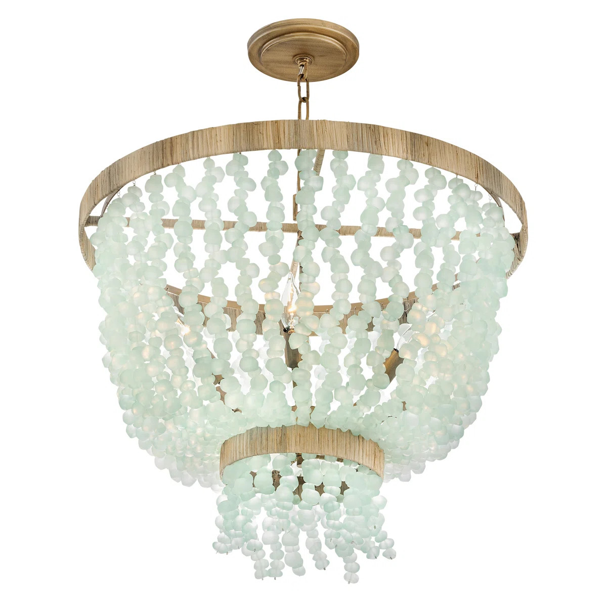 Dune Six-Light Hand-Strung Sea Glass Single Tier Chandelier | Wayfair North America