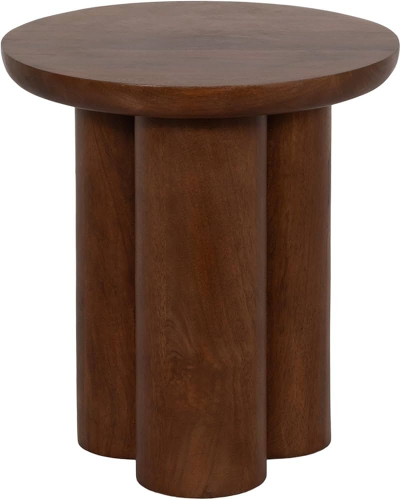 Sagebrook Home Wooden 18" H Scandinavian Farmhouse Side Table in Medium Brown Finish for Elegant ... | Amazon (US)