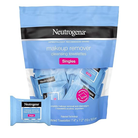 Neutrogena Makeup Remover Facial Cleansing Towelette Singles, Daily Face Wipes to Remove Dirt, Oi... | Amazon (US)