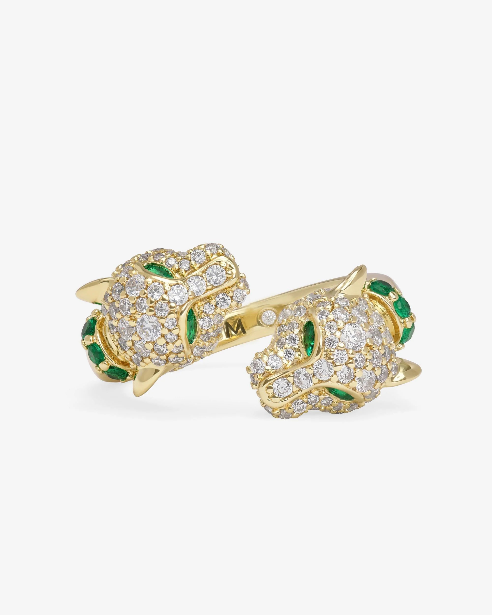 Jaguar Pavé Ring - Gold|White Diamondettes | Melinda Maria Jewelry