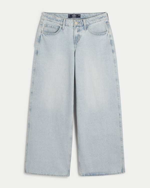 Low-Rise Light Wash Super Baggy Jeans | Hollister (US)