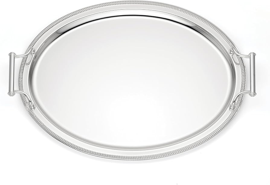 Reed and Barton Kitchen and Dining, Gallery Oval Silverplate Tray with Handles, Silverplated Mate... | Amazon (US)