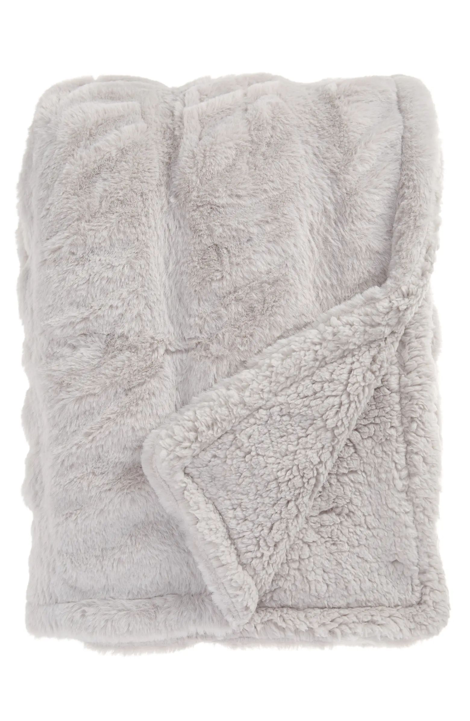 Pintuck Faux Fur Oversize Throw Blanket | Nordstrom
