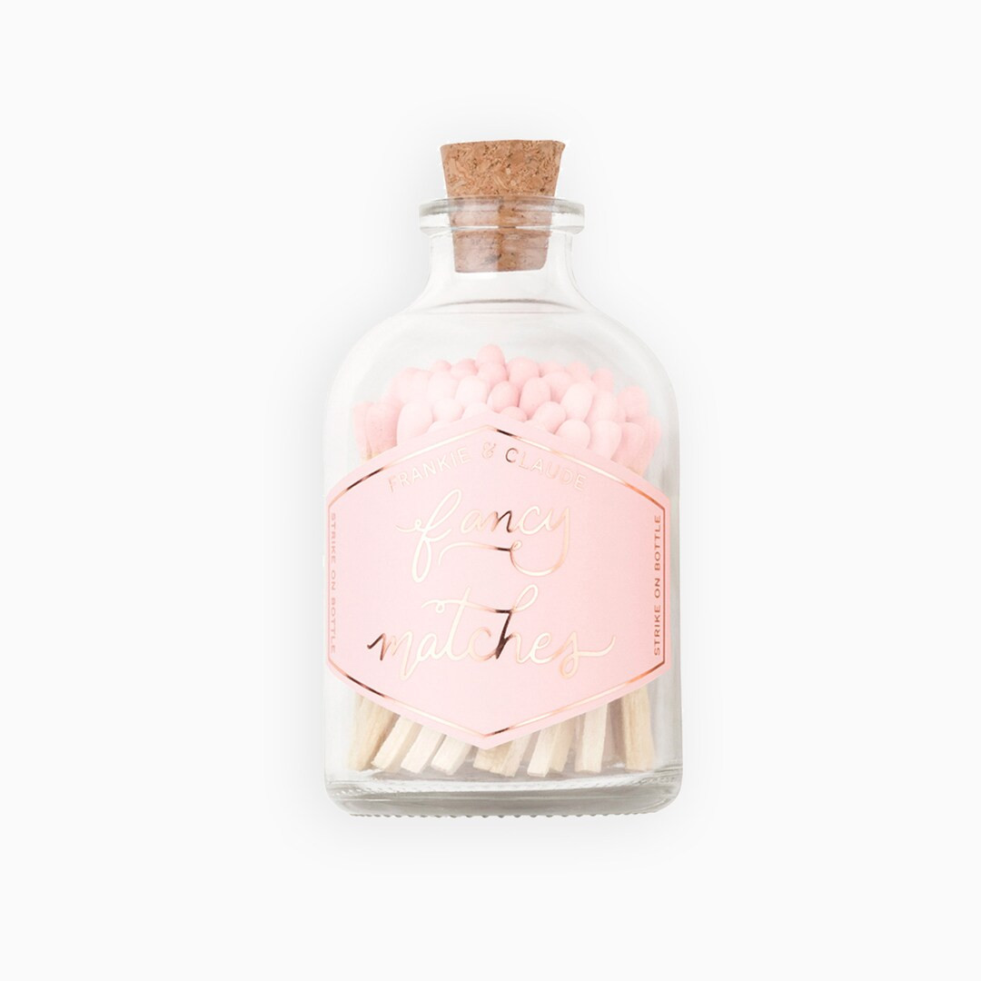 BLUSH PINK Colored Matches in a Glass Jar  the ORIGINAL Fancy - Etsy | Etsy (US)
