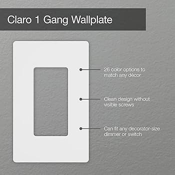 Lutron Claro 1 Gang Decorator/Rocker Wallplate, Gloss, White (1-Pack) | CW-1-WH | Amazon (US)