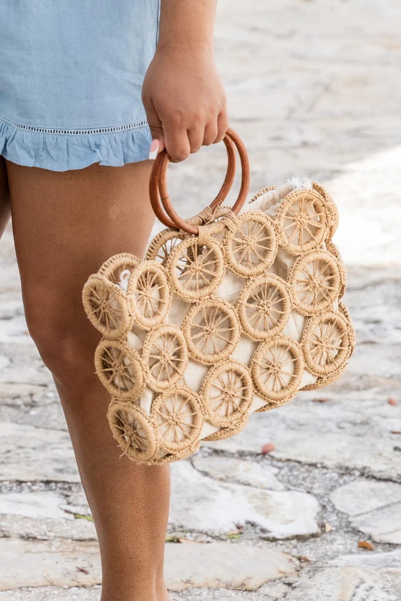 Private Beach Brown Boho Multi Circle Purse | Pink Lily