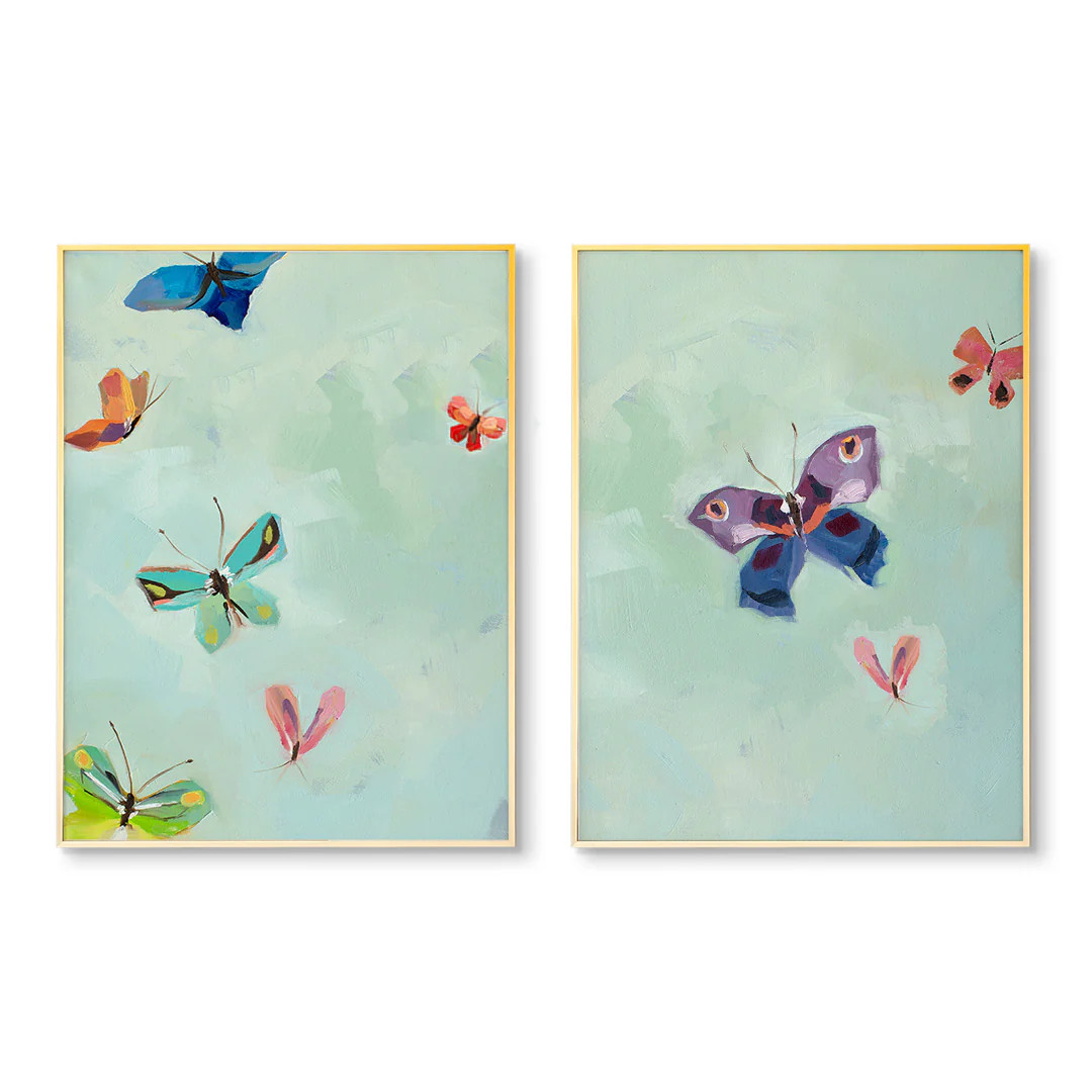Butterflies Pair by Jenny Westenhofer Art Prints | Urban Garden Prints