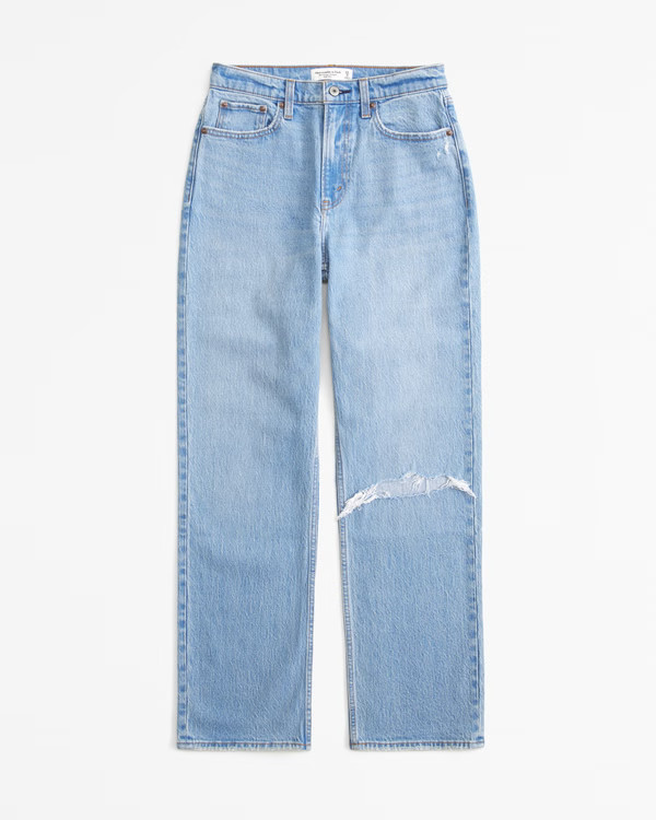 Curve Love High Rise Vintage Straight Jean | Abercrombie & Fitch (US)