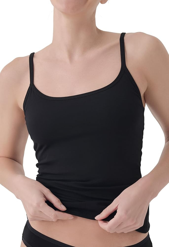 Pact Womens Cotton Camisole Tank Top with Built-in Shelf Bra | Amazon (US)