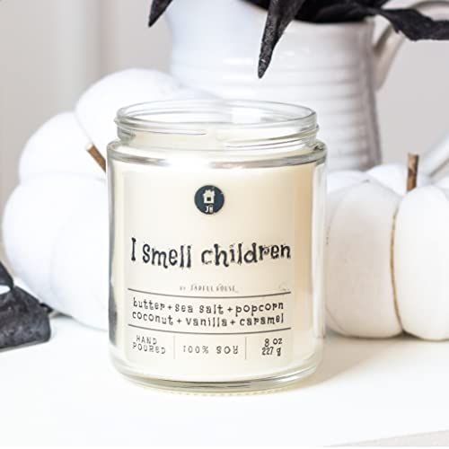 I Smell Children Soy Candle | Scented Candle Caramel + Popcorn | Christmas Stocking Stuffer Gift- 8  | Amazon (US)
