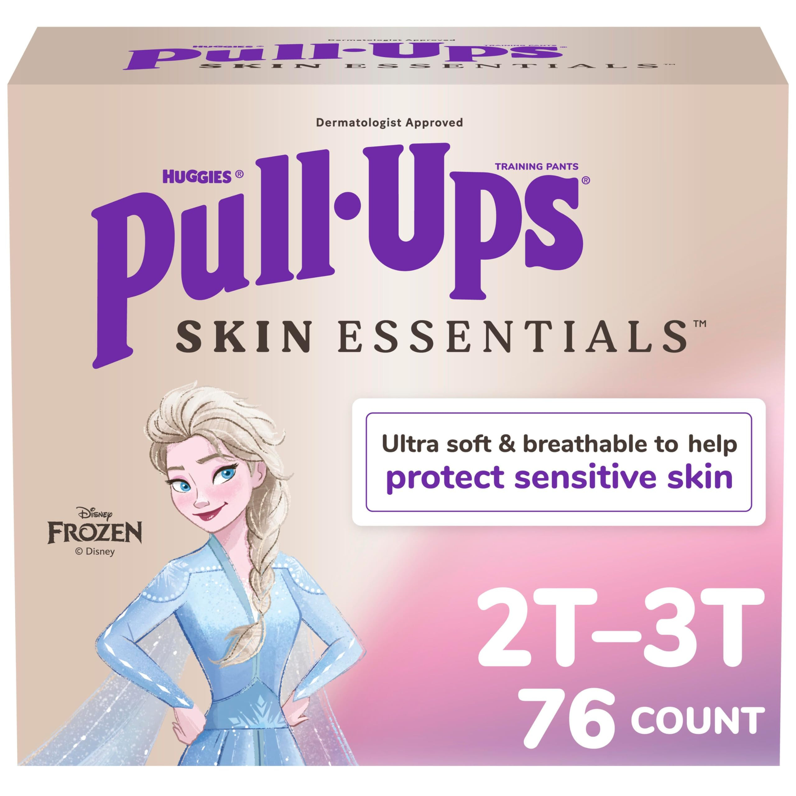 Pull-Ups Girls' Skin Essentials Potty Training Pants, Training Underwear, 2T-3T (16-34 lbs), 76 C... | Amazon (US)
