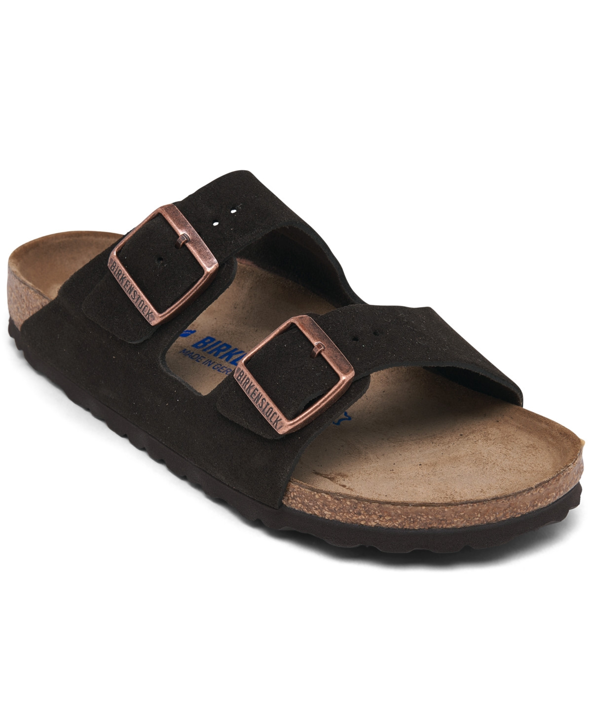 Birkenstock Women's Arizona Soft Footbed Suede Leather Sandals from Finish Line - Brown, Mocha | Macy's