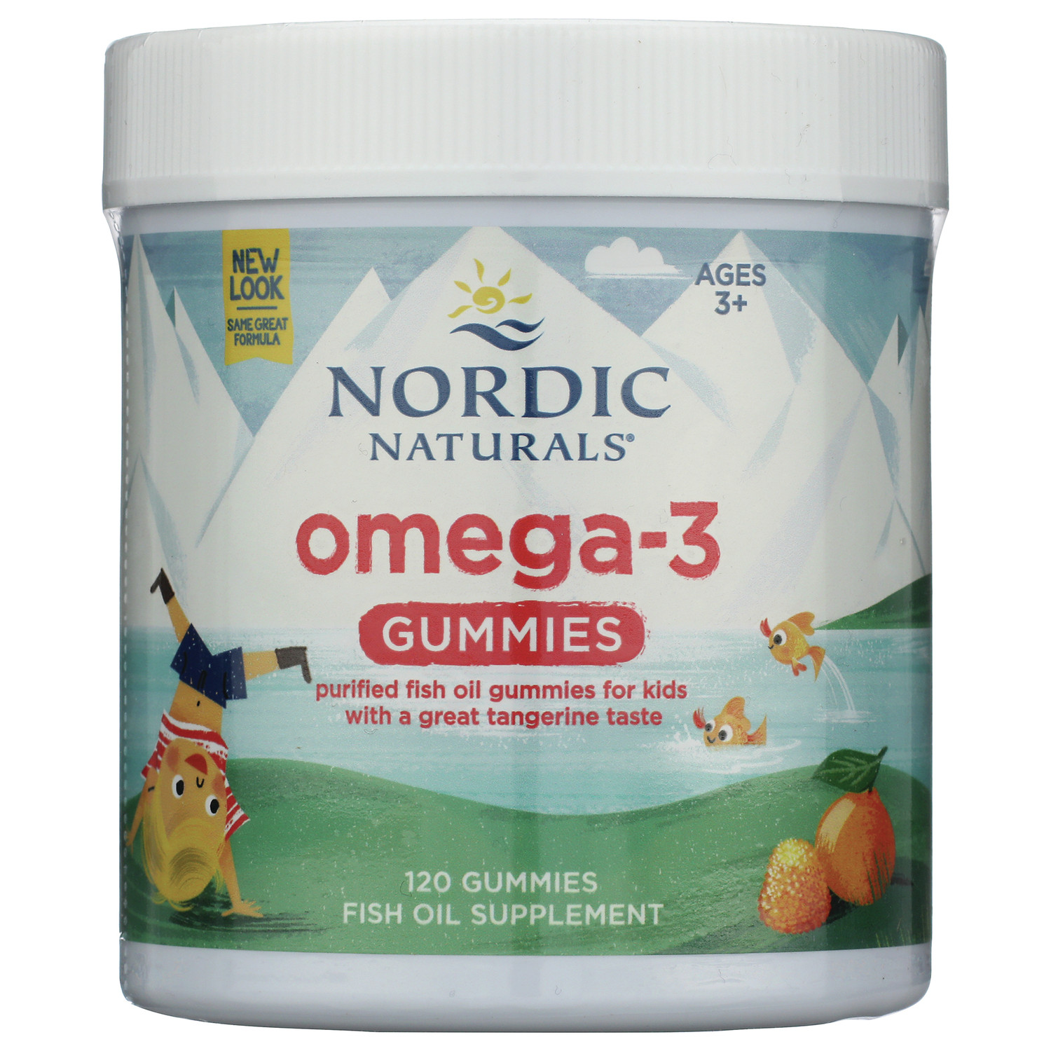 Nordic Naturals Kids Omega-3 Gummies - Tangerine Supplement Vitamin | 82 mg | 120 Gummies | Swanson
