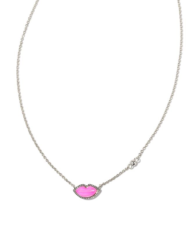 Lips Silver Pendant Necklace in Hot Pink Mother-of-Pearl | Kendra Scott