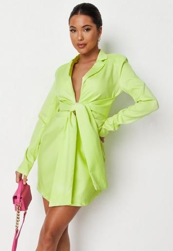 Missguided - Tall Green Wrap Front Blazer | Missguided (US & CA)