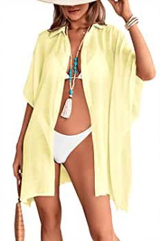 Realipopo Womens Swimsuit Cover Up Shirts Oversized Beach Bikini Bathing Suit Coverups Beachwear ... | Amazon (US)