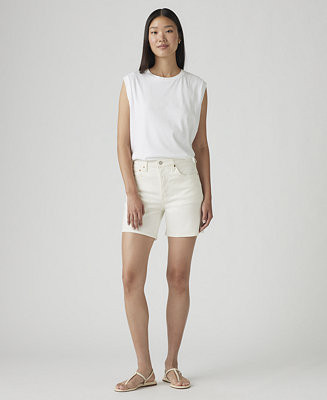 Women's 501® Mid-Thigh High-Rise Straight-Fit Denim Shorts | Macy's